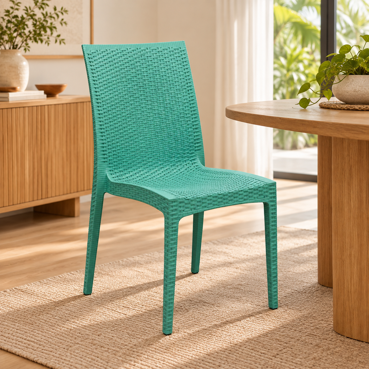 Silla de Fibra Verde Agua