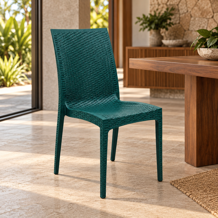 Silla de Fibra Verde Petróleo