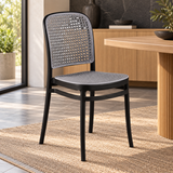 Silla de Ratán Gris y Negra