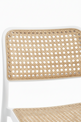 Cadeira Rattan Branca e Bege
