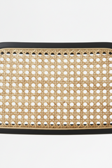 Cadeira Rattan com Braços Preta e Bege