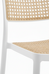 Cadeira Rattan Branca e Bege