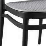 Cadeira Rattan Cinza e Preta