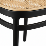 Cadeira Rattan Preta e Bege