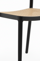 Cadeira Rattan Preta e Bege