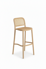 Beige Rattan Bar Stool